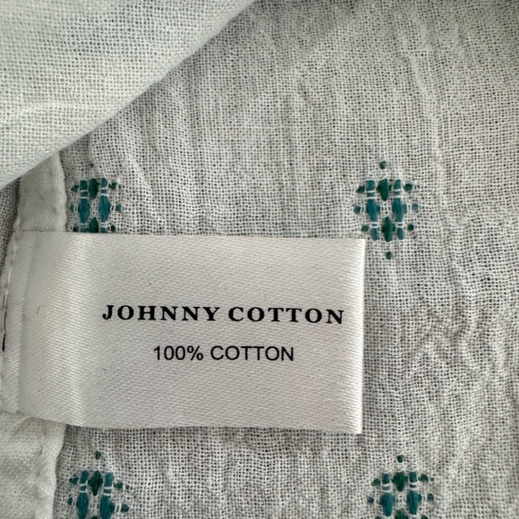 Johnny Cotton Men's White and Green Patterned Button Down shirt geometric SZ M - Picture 14 of 14